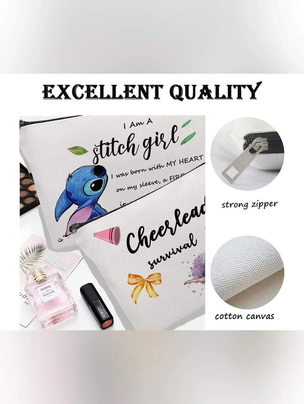 I Am A Stitch Girl Cosmetic Zippered Bag -NIP